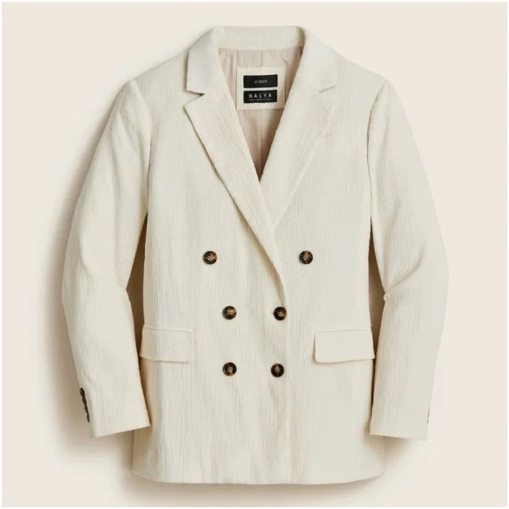 NWTs J.Crew Daphne Italian Corduroy Double Breasted Blazer Sz 12